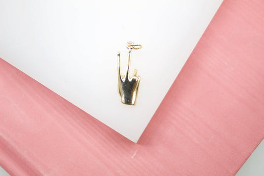 18k Gold Filled Peace Hand Sign
