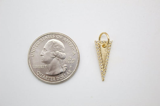 18K Gold Filled CZ Stones Triangle