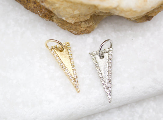 18K Gold Filled CZ Stones Triangle