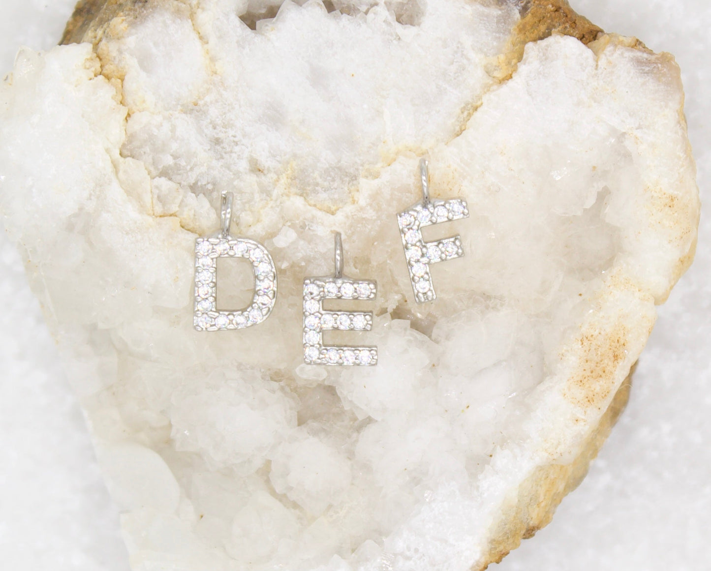 Shiny CZ Pave Initial Pendant (A176)